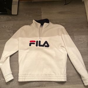 White Fila quarter zip jacket